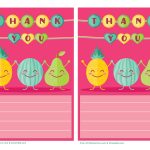 Cute Fruit Printable Thank You Note Paper For Kids   Free Printable   Free Printable Thank You Notes