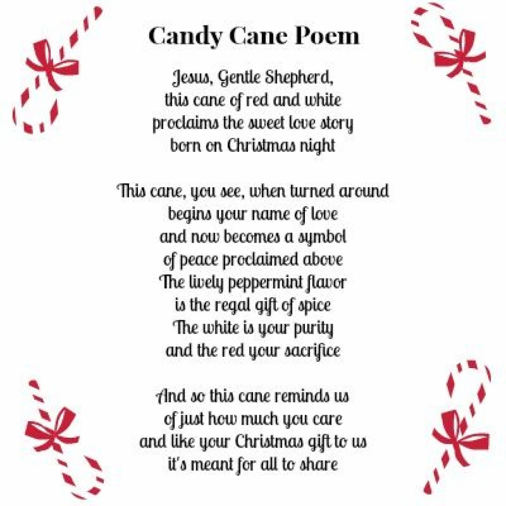 Cute Printable Candy Cane Poem Along With A Free Printable Coloring - Free Printable Candy Cane Poem