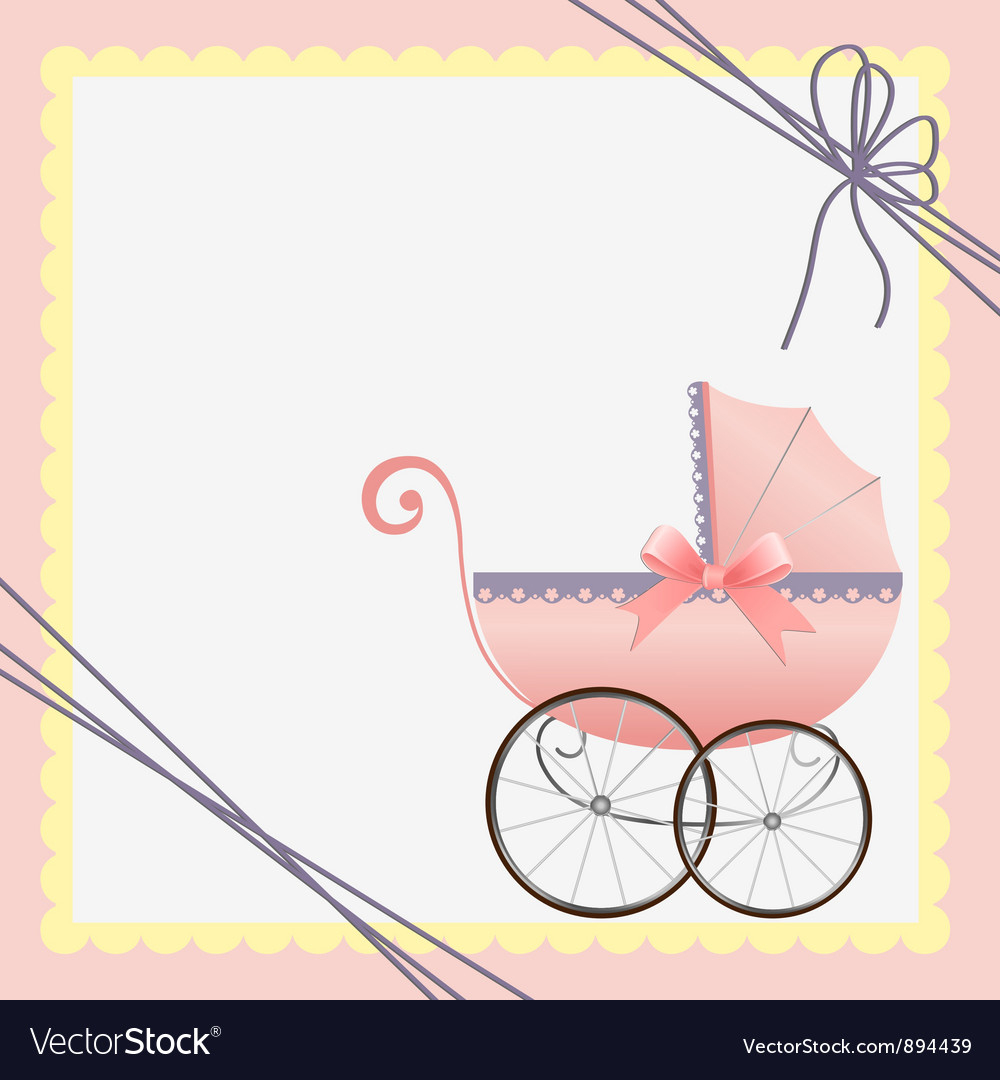Cute Template For Baby Card Royalty Free Vector Image - Free Printable Baby Cards Templates