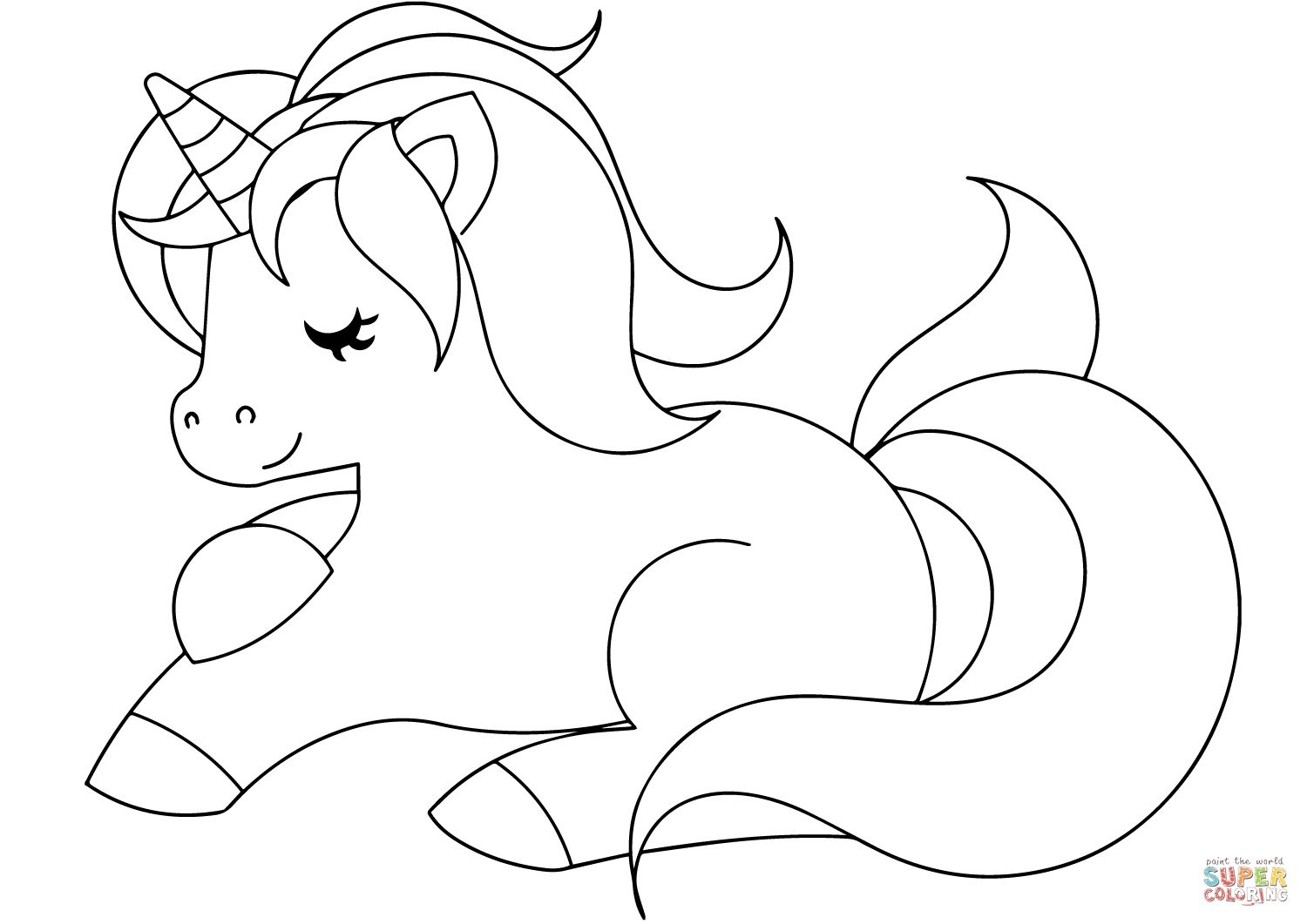 Cute Unicorn Coloring Page | Free Printable Coloring Pages With - Free Printable Unicorn Coloring Pages