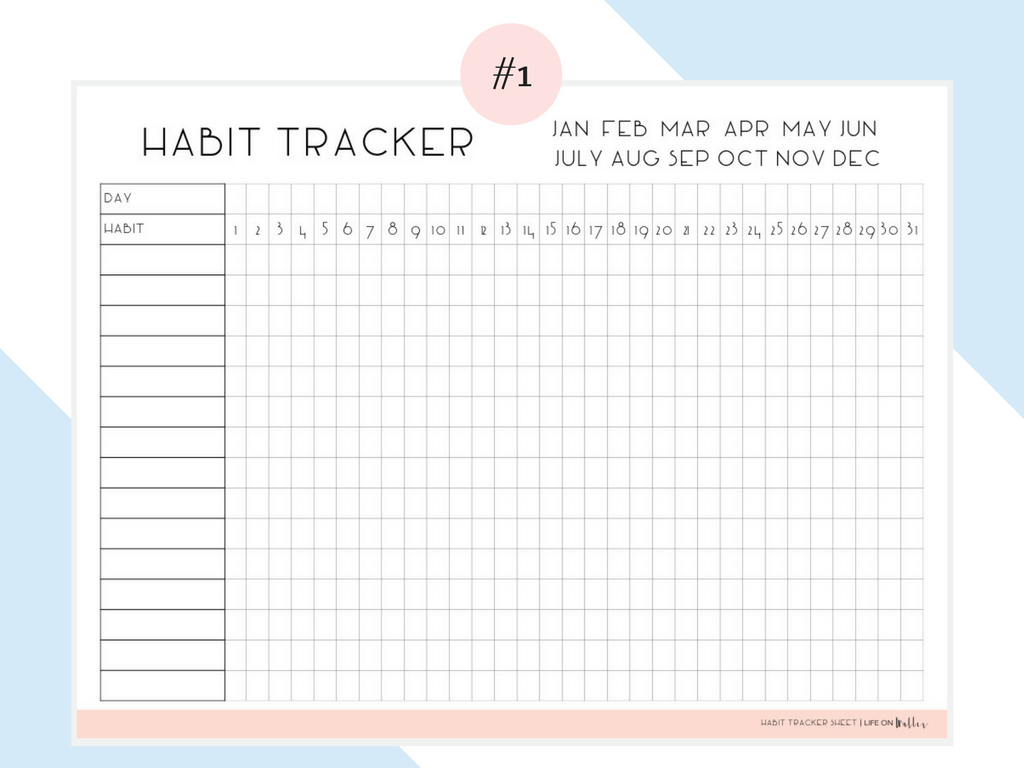Daily Habit Tracker Free Printables - Cassie Scroggins - Habit Tracker Free Printable