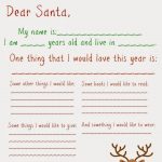 Dear Santa Letter (Free Printable | Christmas Crafts For Kids To   Letter To Santa Template Free Printable