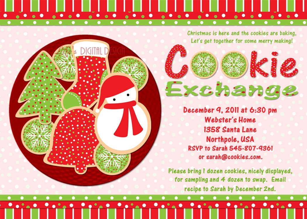 Delightful Epic Cookie Swap Party Invitations Templates Awesome - Free Christmas Cookie Exchange Printable Invitation