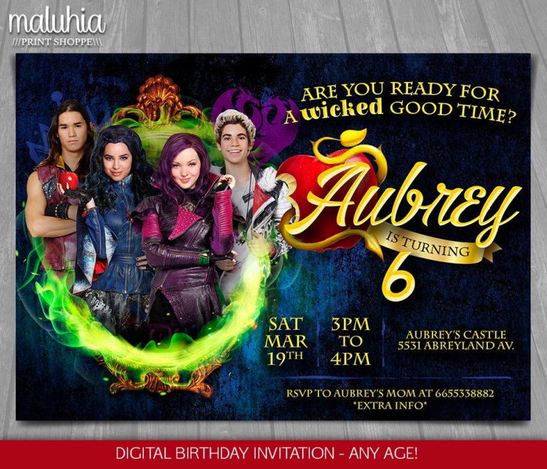 Descendants Invitation Disney Descendants Invite Etsy Free Descendants Invitation Disney Descendants Invite Etsy Free