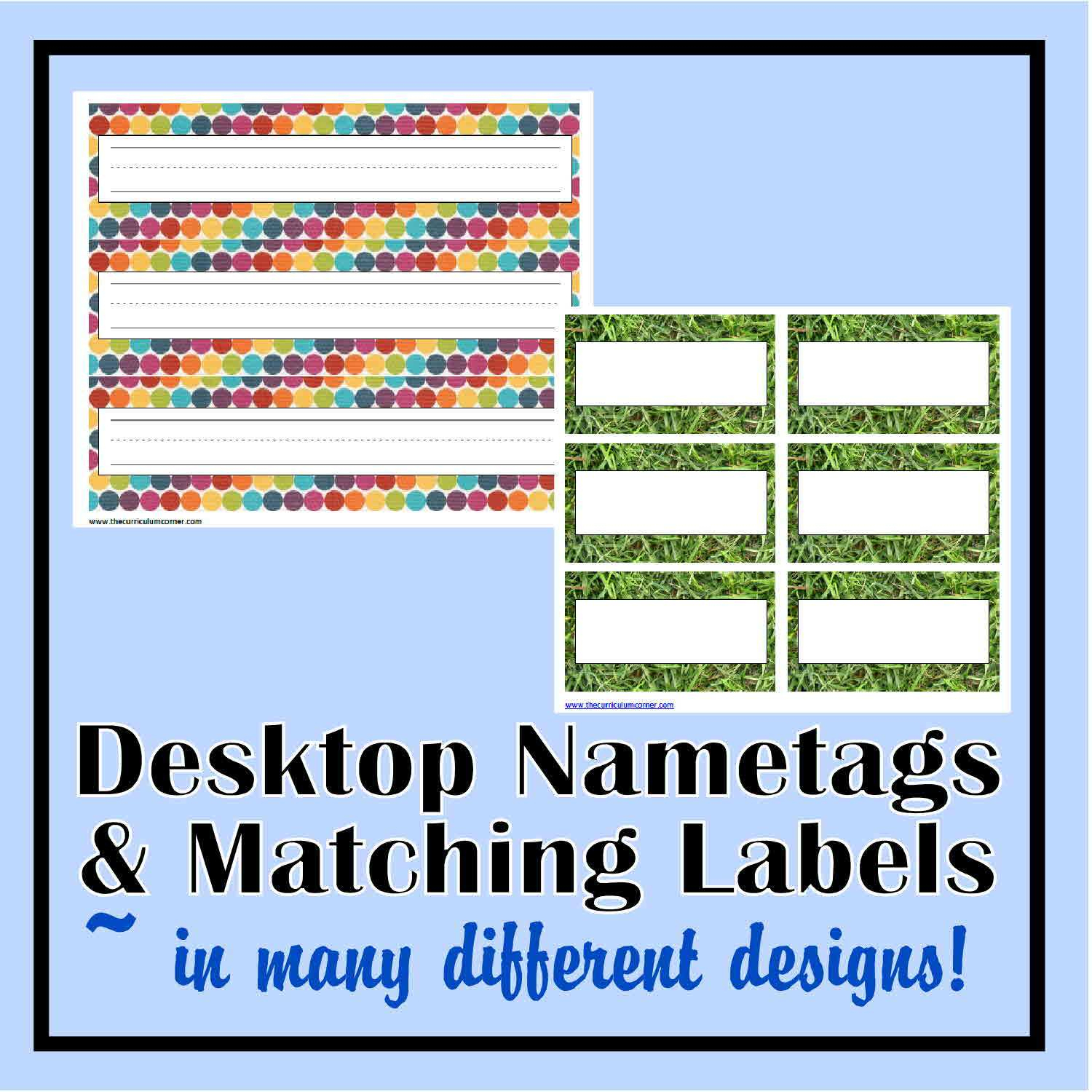 Desk Nametags &amp;amp; Classroom Labels - The Curriculum Corner 123 - Free Printable Name Tags For School Desks