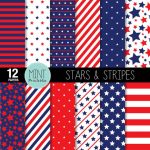 Digital Paper, Stars And Stripes Scrapbooking Papers, Patriotic   Free Printable Patriotic Scrapbook Paper
