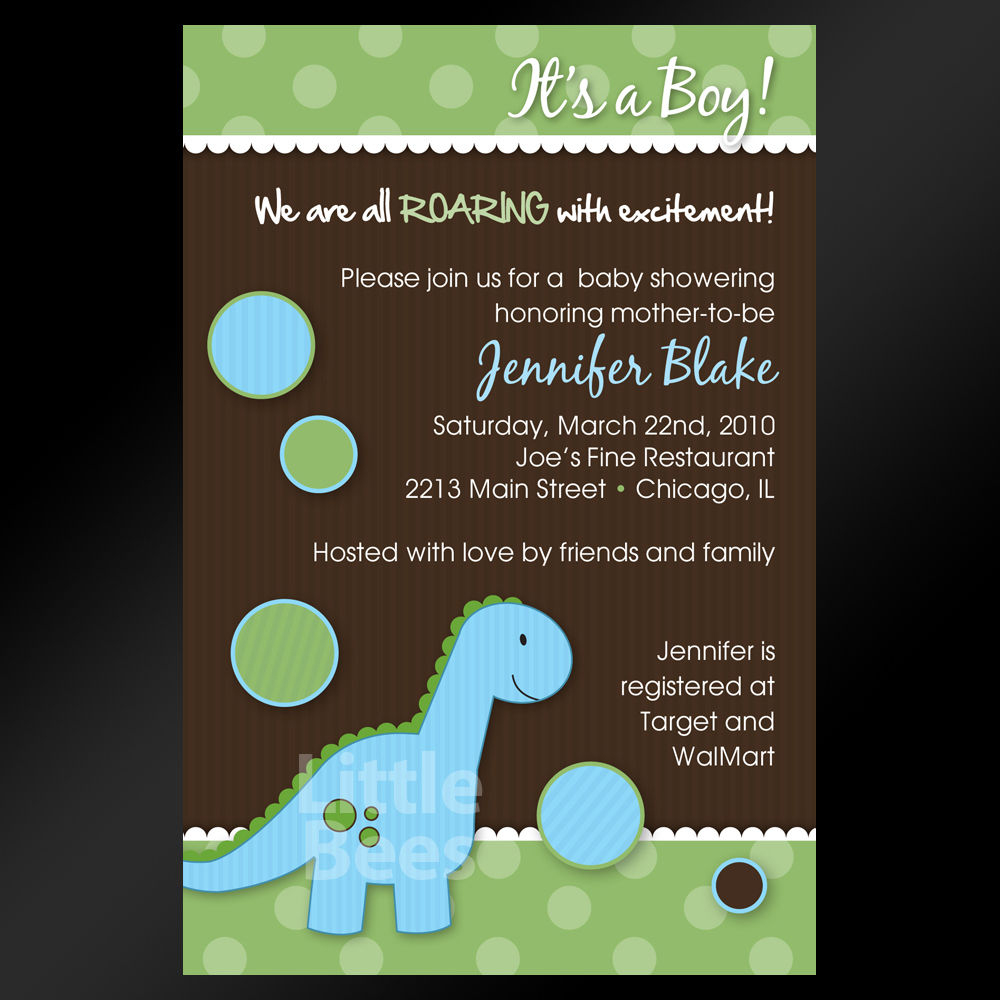 Dinosaur Baby Shower Invitations Printable Or Diy Heaven Sent Baby - Free Printable Dinosaur Baby Shower Invitations
