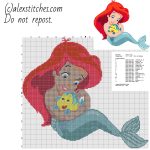 Disney Baby Princess Ariel Free Cross Stitch Pattern Download In   Baby Cross Stitch Patterns Free Printable