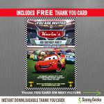 Disney Cars Lightning Mcqueen Birthday Invitation With Free Editable   Free Printable Disney Cars Birthday Party Invitations