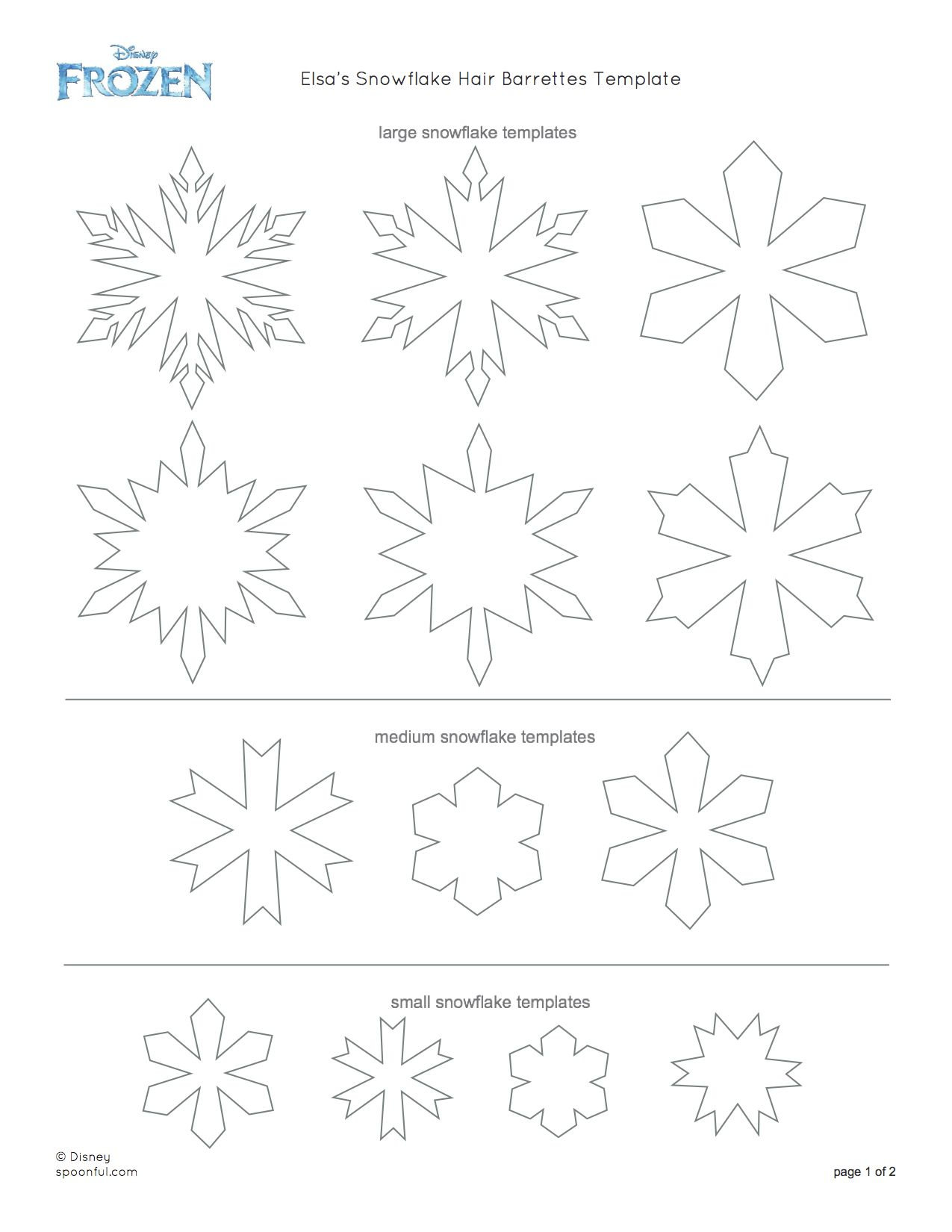 Disney-Frozen-Elsa-Snowflake-Hair-Barrettes-Printable-0813 - Disney - Free Printable Snowflake Patterns