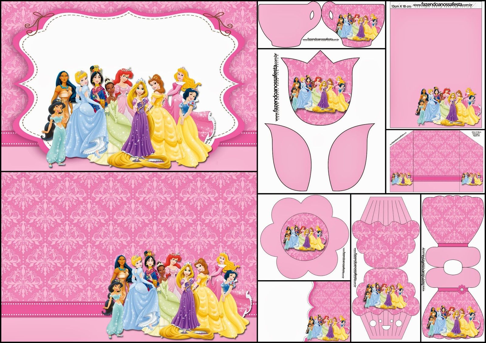 Disney Princess Party: Free Printable Party Invitations. | Oh My - Disney Princess Birthday Invitations Free Printable