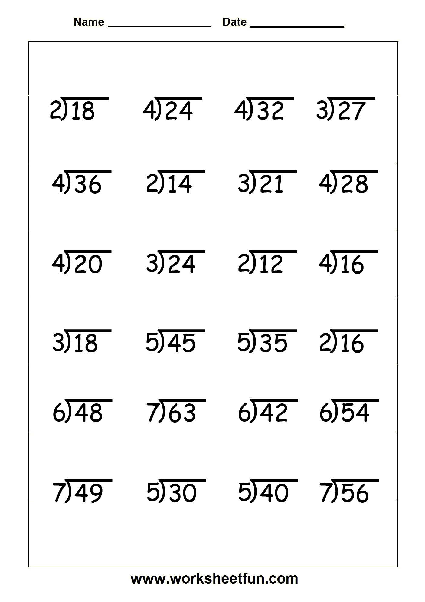 Division - 4 Worksheets | Printable Worksheets - Free Printable Division Worksheets