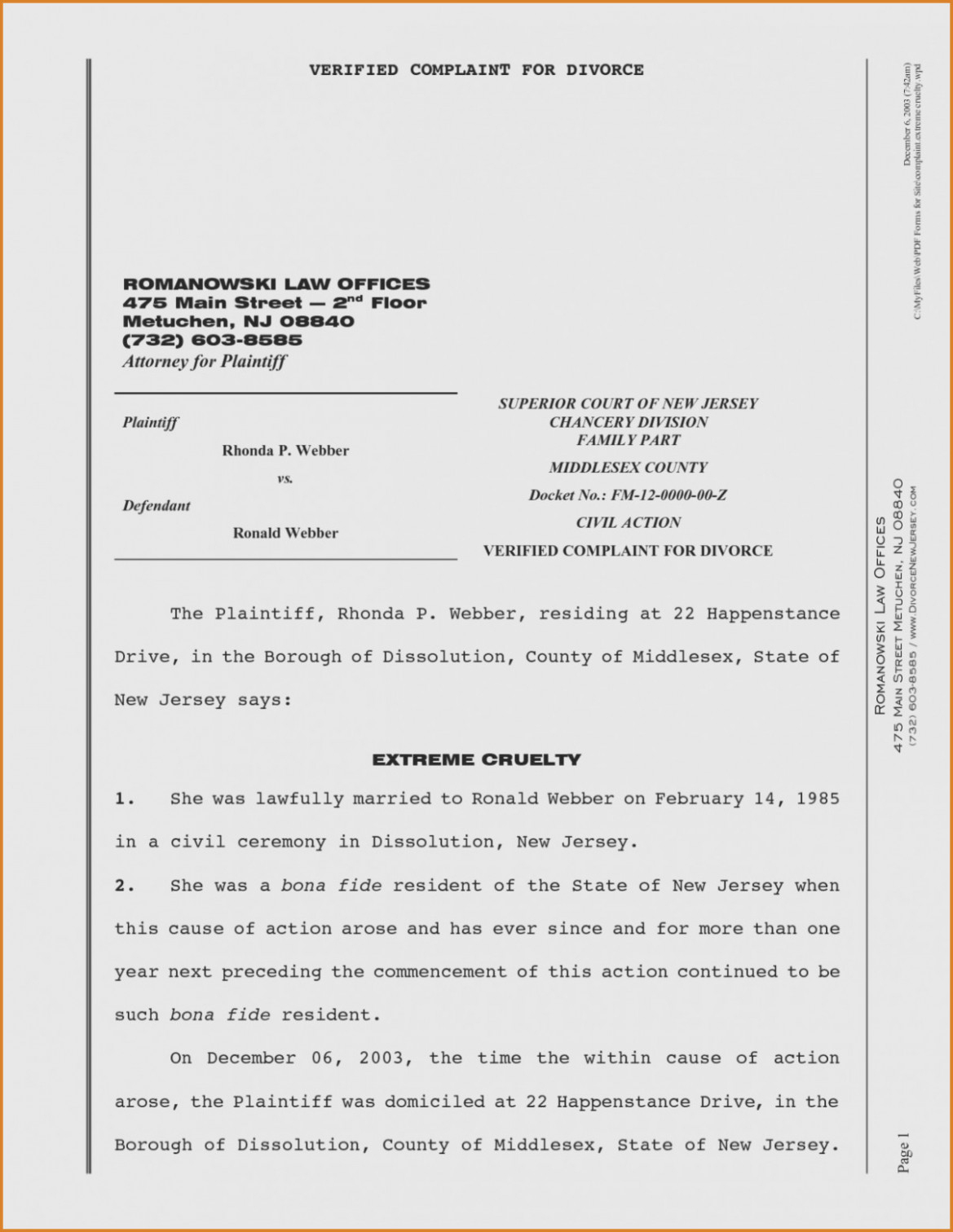 Divorce Papers Template Nj – Templates : Resume Examples .. – Form - Free Printable Nj Divorce Forms