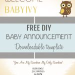 Diy Baby Announcement Template | Pee Wee | Fun Baby Announcement   Free Printable Baby Birth Announcement Cards