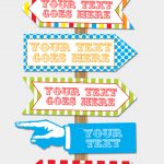 Diy Carnival Directional Sign | Circus/carnival Birthday Party   Free Printable Carnival Decorations