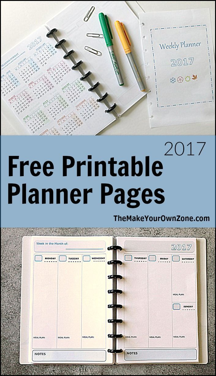 Diy Planner - Make Your Own Weekly Planner With These Free Printable - Free Printable Planner 2017