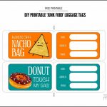 Diy Printable Junk Food Luggage Tags | Printable | Pinterest | Funny   Free Printable Luggage Tags