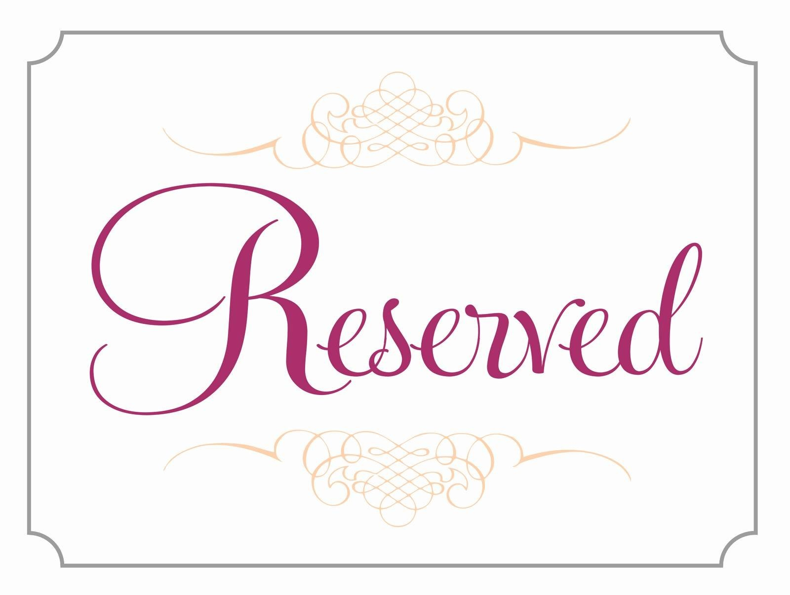 Diy Printable Wedding Reserved Sign Template 2589704 Weddbook - Free Printable Reserved Table Signs