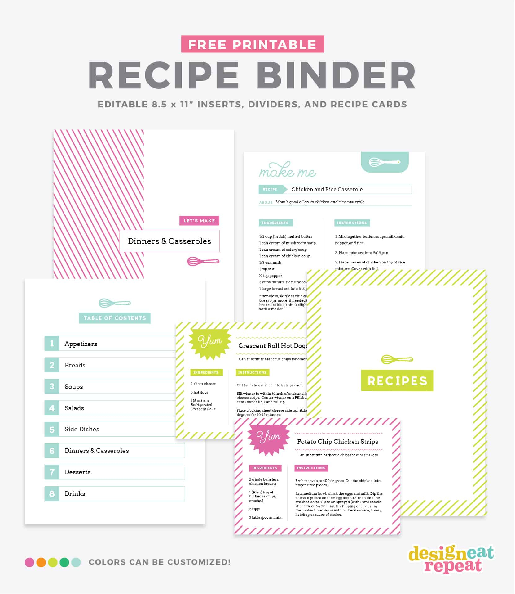 Diy Recipe Book (With Free Printable Recipe Binder Kit!) - Free Recipe Book Templates Printable