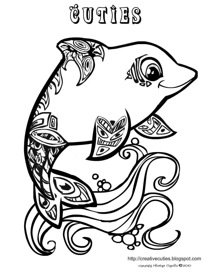 Dolphin Coloring Page- Lots Of Other Really Cute Coloring Pages - Dolphin Coloring Sheets Free Printable