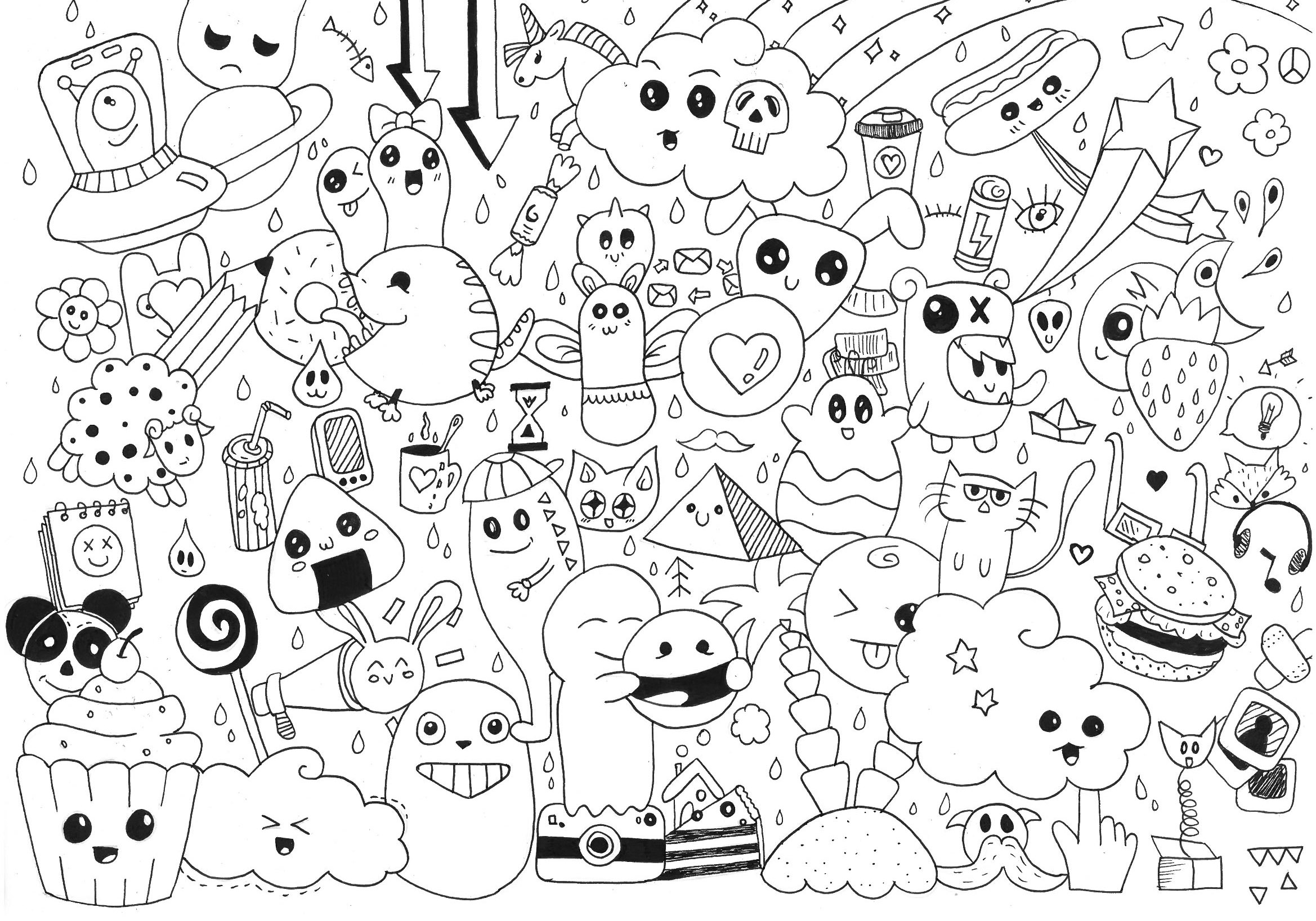 Doodle Art To Print For Free - Doodle Art Kids Coloring Pages - Free Printable Doodle Art Coloring Pages