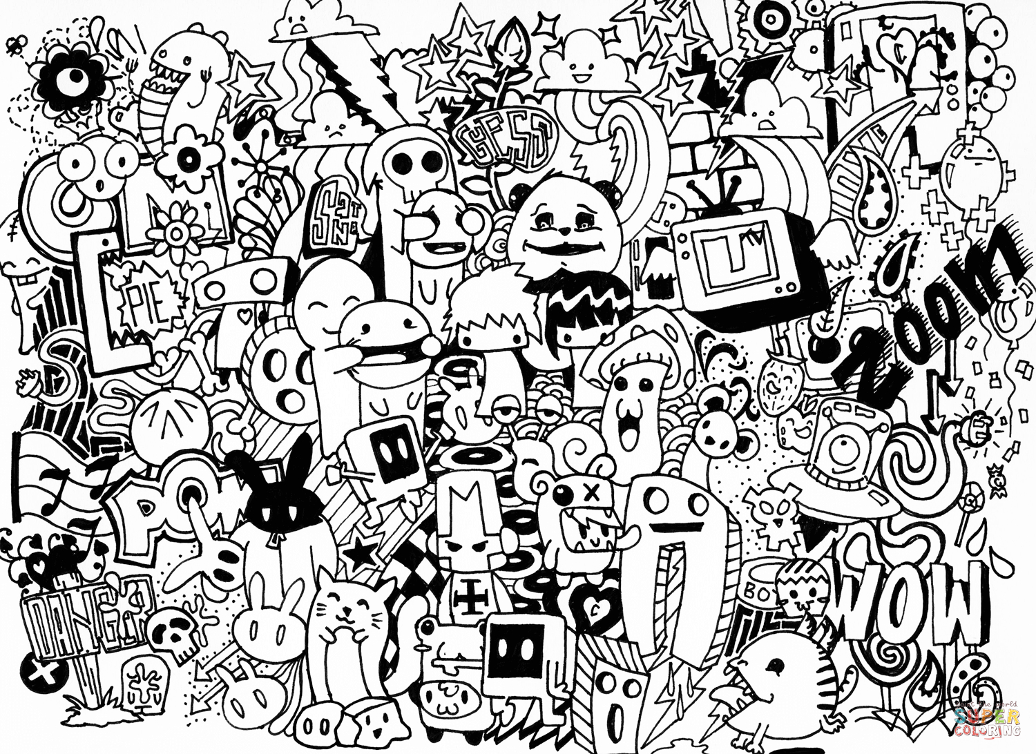 Doodle Collab Coloring Page | Free Printable Coloring Pages - Free Printable Doodle Patterns