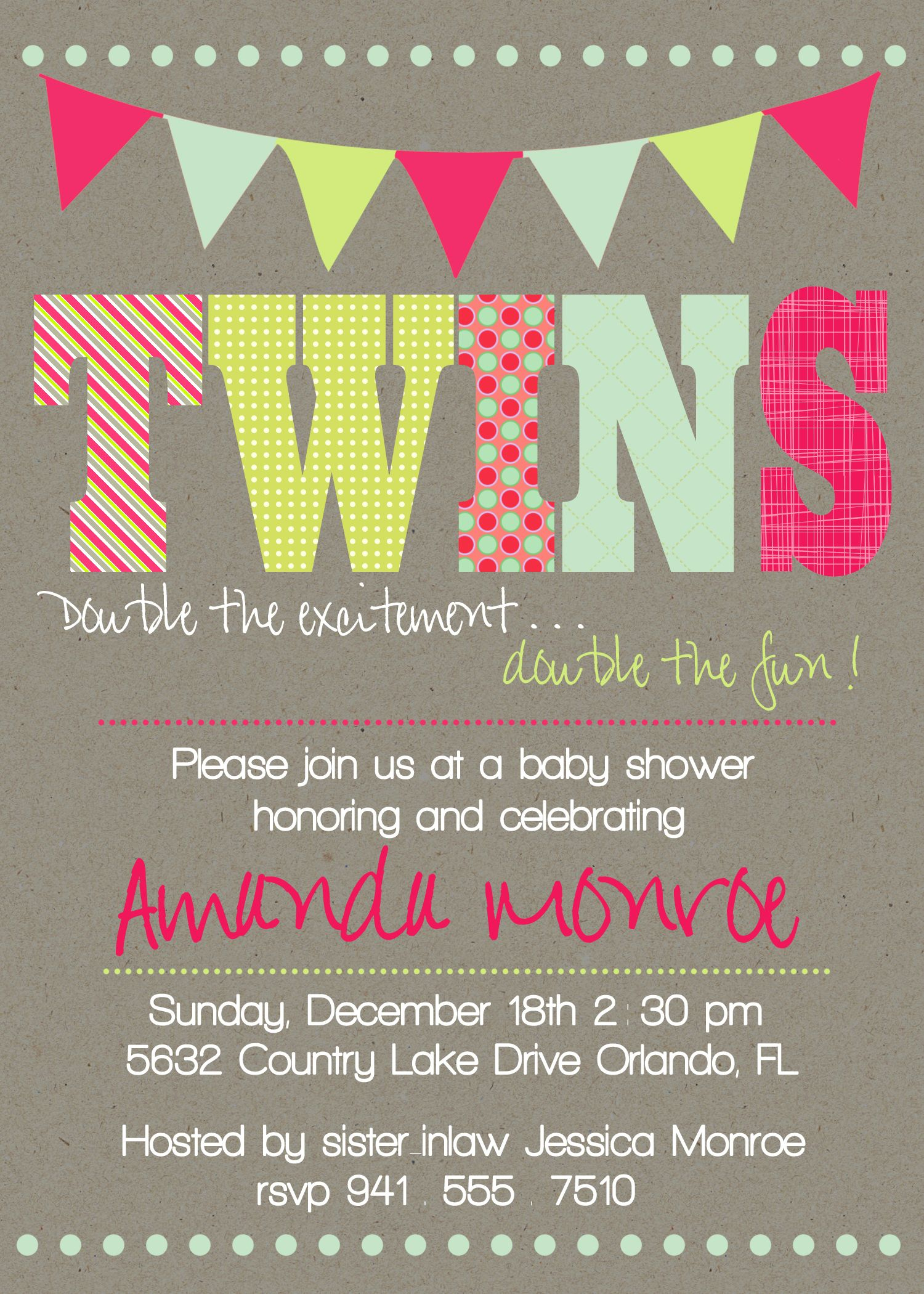 Download Now Free Template Twin Baby Girl Shower Invitations - Free Printable Twin Baby Shower Invitations