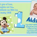 E Invitation For Baby Birthday | Birthdaybuzz   Free Printable Mickey Mouse 1St Birthday Invitations