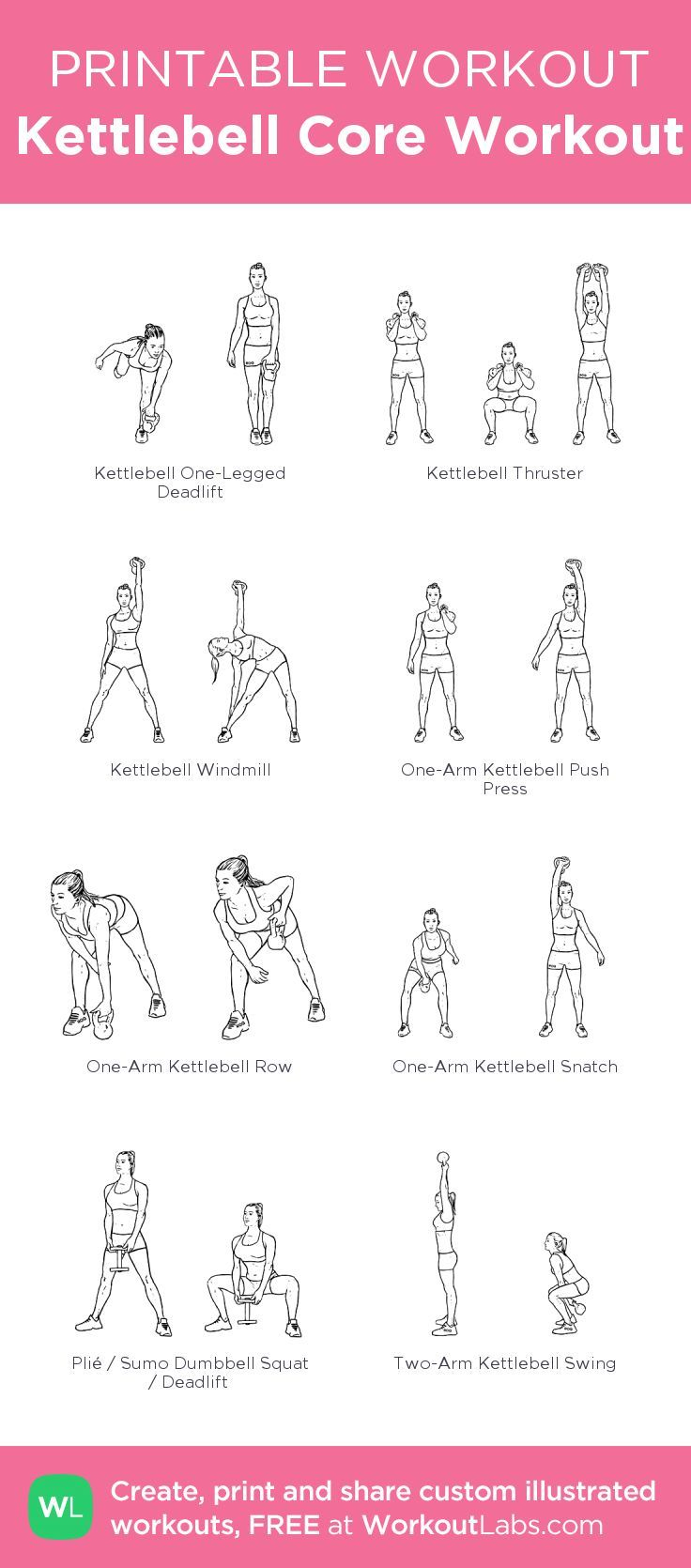 √ Free Printable Kettlebell Workout Chart - Free Printable Workout Routines