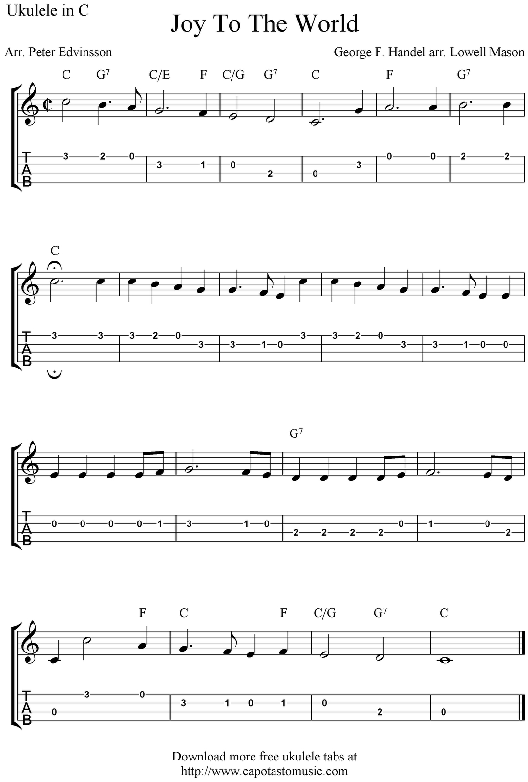 Free Printable Sheet Music For Ukulele