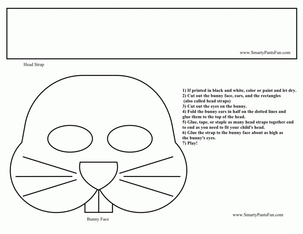 Easter Bunny Face Coloring Pages - Coloring Home - Free Printable Easter Masks