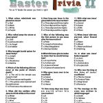 Easter Trivia Ii | Games | Easter Printables, Easter Games, Easter   Free Printable Bible Trivia For Adults