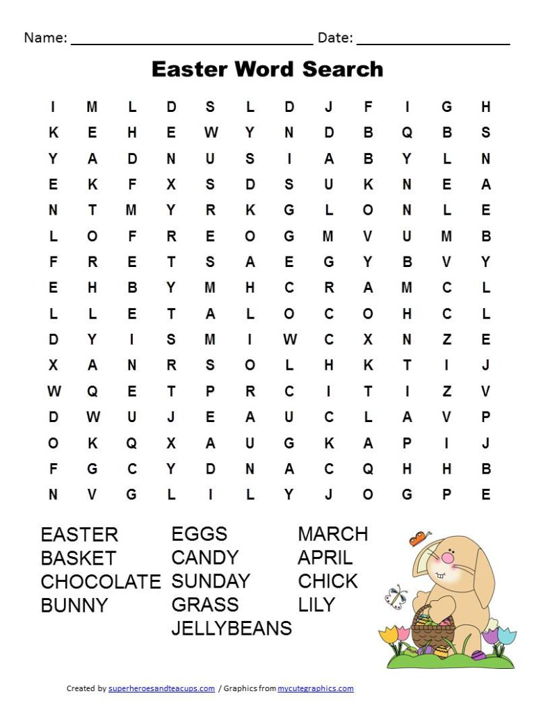 Easter Word Search Free Printable - Free Printable Easter Images