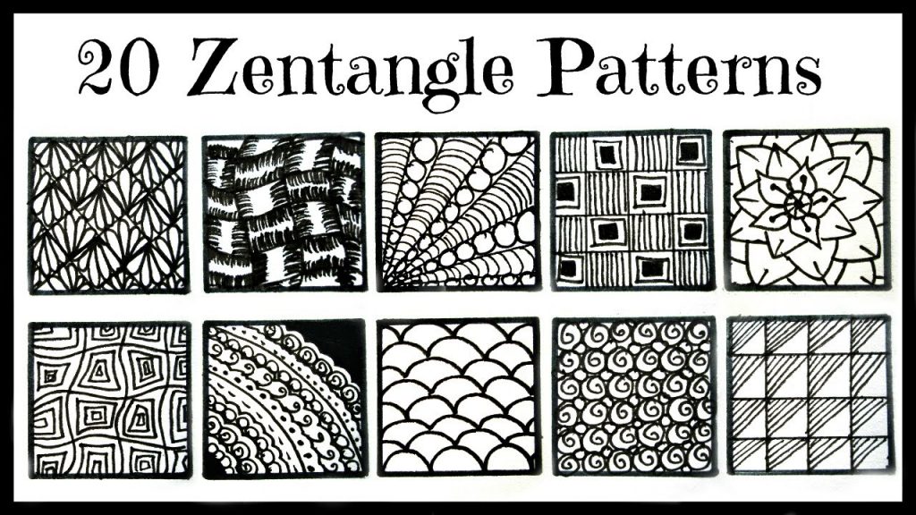 Easy- 20 Zentangle Patterns For Beginners - Youtube - Free Printable ...