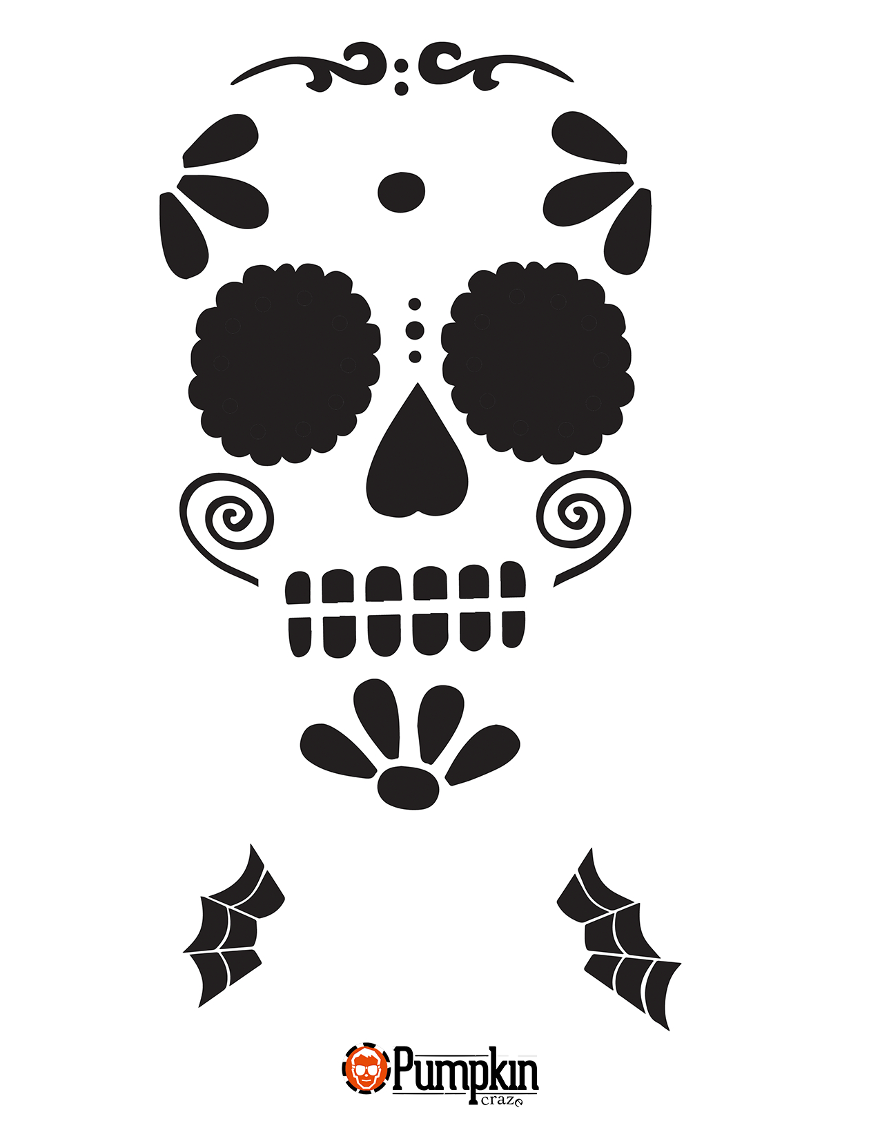Easy Sugar Skull 7 | Seasonal | Sugar Skull Pumpkin Stencil, Sugar - Free Printable Pumpkin Carving Stencils For Kids