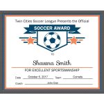 Editable Pdf Sports Team Soccer Certificate Award Template In 3   Free Printable Soccer Certificate Templates