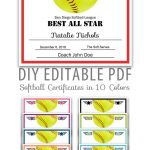 Editable Pdf Sports Team Softball Certificate Award Template In 10   Free Printable Softball Certificates