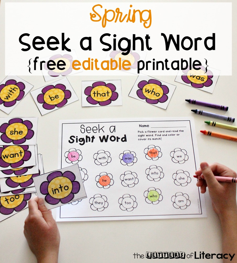 Editable Spring Sight Word Game - The Letters Of Literacy - Free Printable Flower Letters