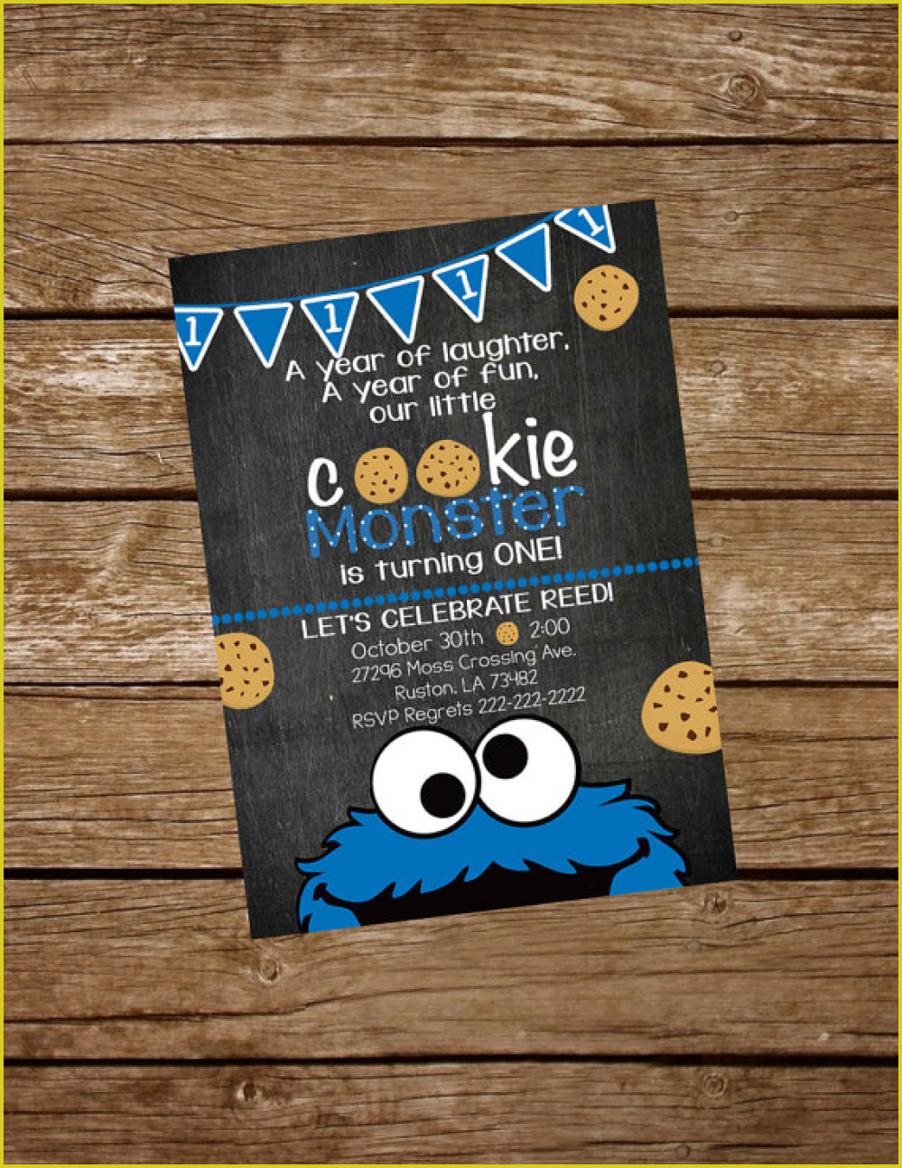 Elegant Cookie Monster Birthday Invitations Which Can Be Used As - Free Printable Cookie Monster Birthday Invitations