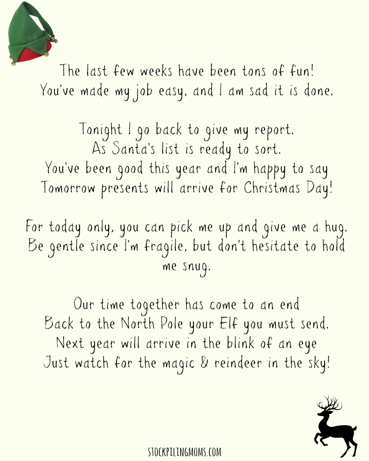 Elf On A Shelf Goodbye Letter Printable - Elf On A Shelf Goodbye Letter Free Printable