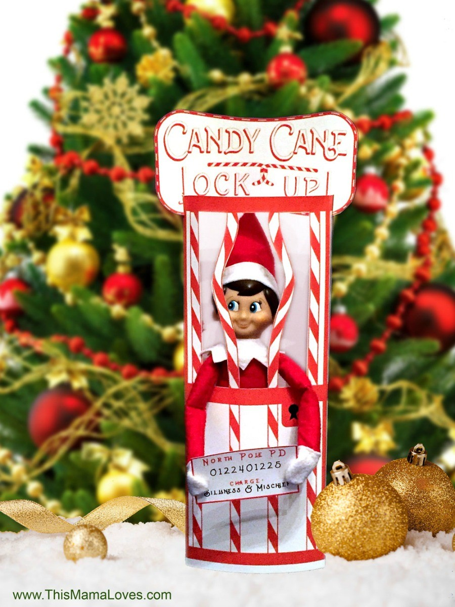 Elf On The Shelf Idea: Candy Cane Jail | This Mama Loves - Elf On The Shelf Free Printable Ideas