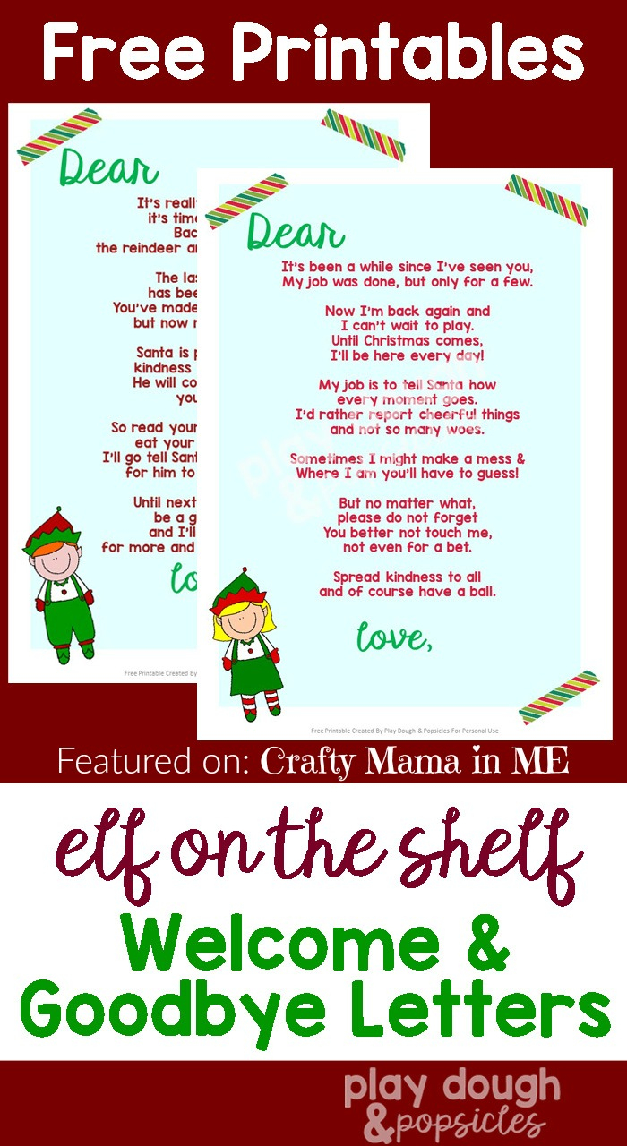Elf On The Shelf Letters {Free Printables} - Crafty Mama In Me! - Elf On A Shelf Goodbye Letter Free Printable