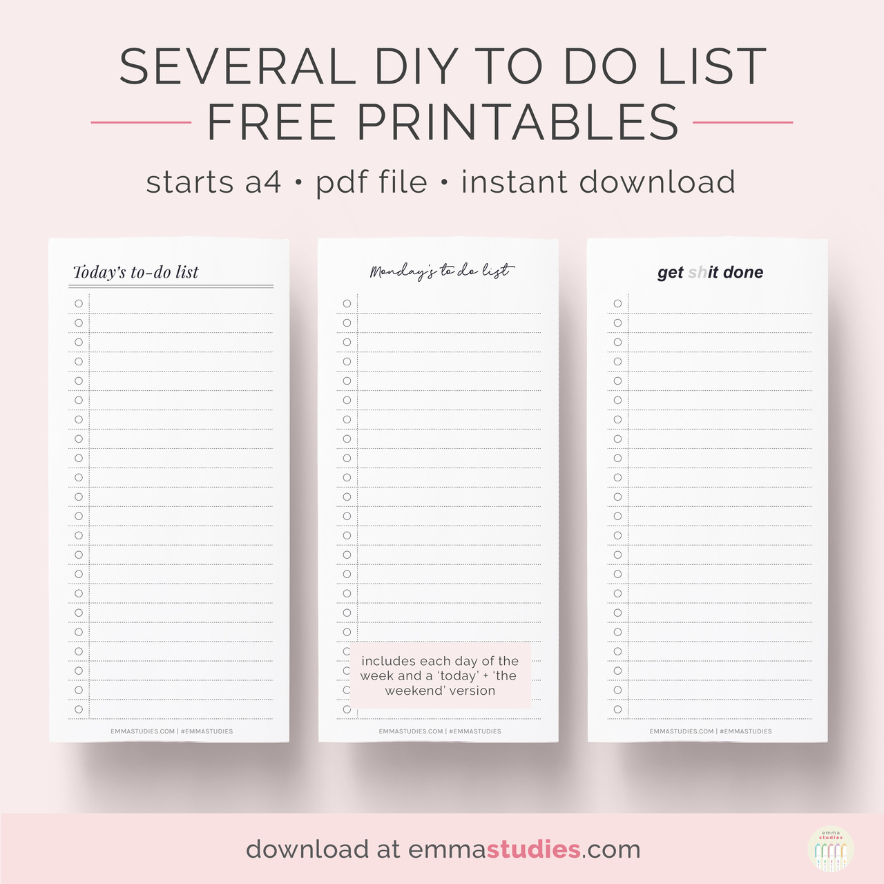 Emma's Studyblr — Diy To Do List Free Printables I Recently Was Free