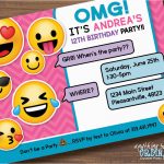 Emoji Birthday Card Template Emoji Invitations Printable Free   Free Printable Emoji B Day Invites