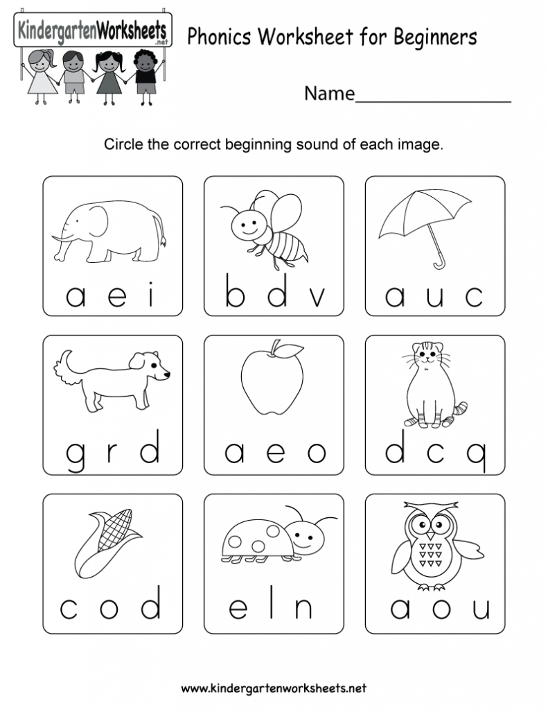 English Worksheets For Kinder Kindergarten Phonics Worksheet For - Free Printable Grade 1 Phonics Worksheets