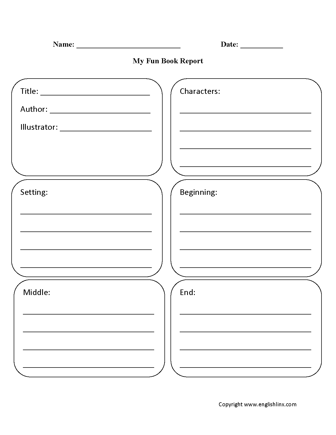 Englishlinx | Book Report Worksheets - Free Printable Story Books For Grade 2