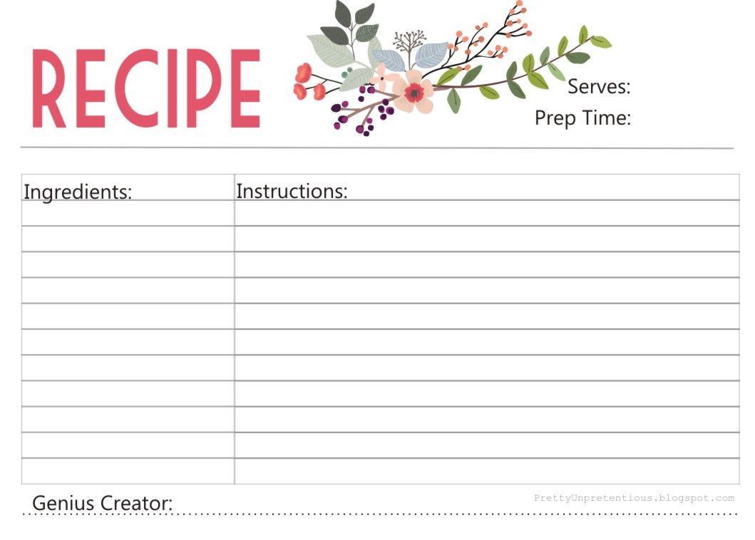 Enjoy A Free Printable Recipe Card Designed ,with Love,yours - Free Printable Photo Cards 4X6