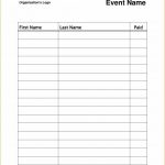 Event Or Class Workshop Forms A Sign Up Sheet Template Word Simple   Free Printable Sign Up Sheet