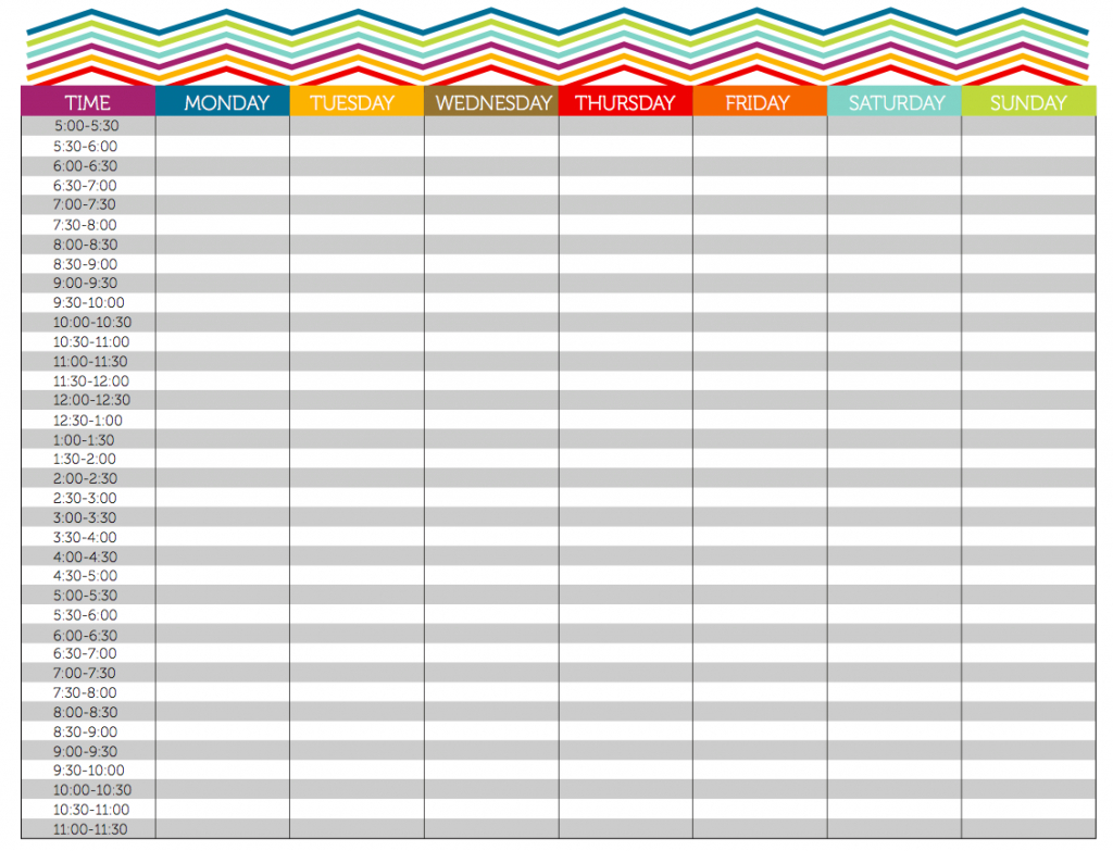 15 Minute Schedule Template Excel