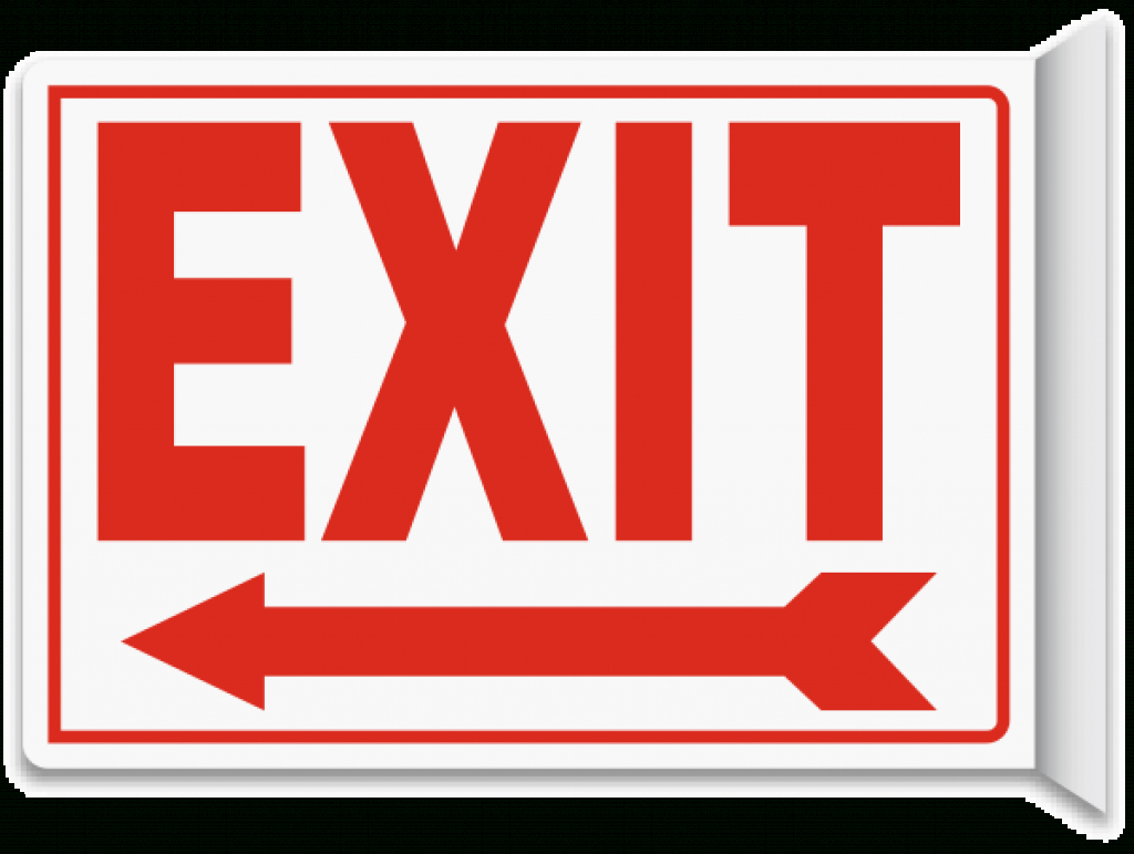 Printable Exit Sign With Arrow Printable Templates